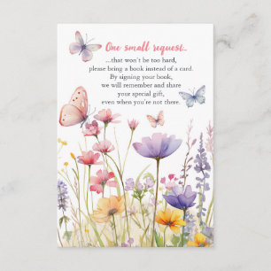 Papillons et Fleurs Demande de Livre Carte d'inser