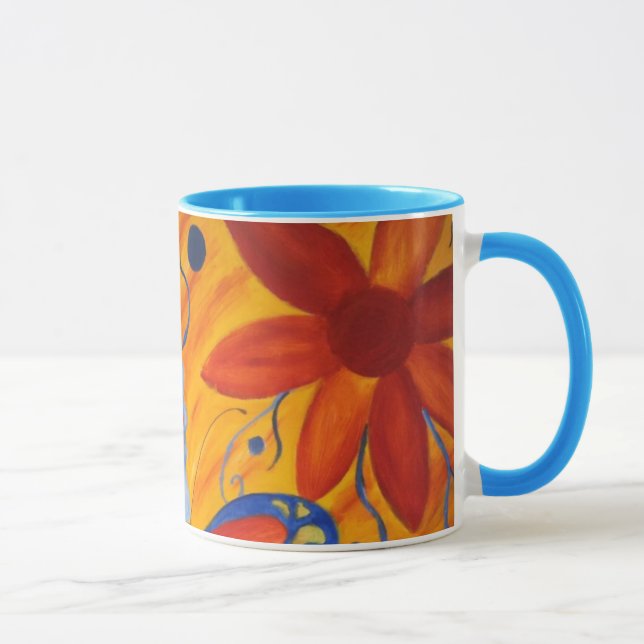 papillons et fleurs Tasse en céramique (Droite)