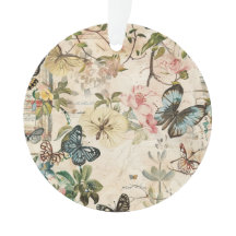 Papillons et fleurs vintages