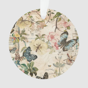 Papillons et fleurs vintages
