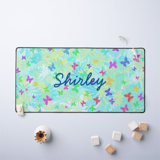 Papillons et marguerites colorés par Shirley Taylo (Tableau pour enfants)