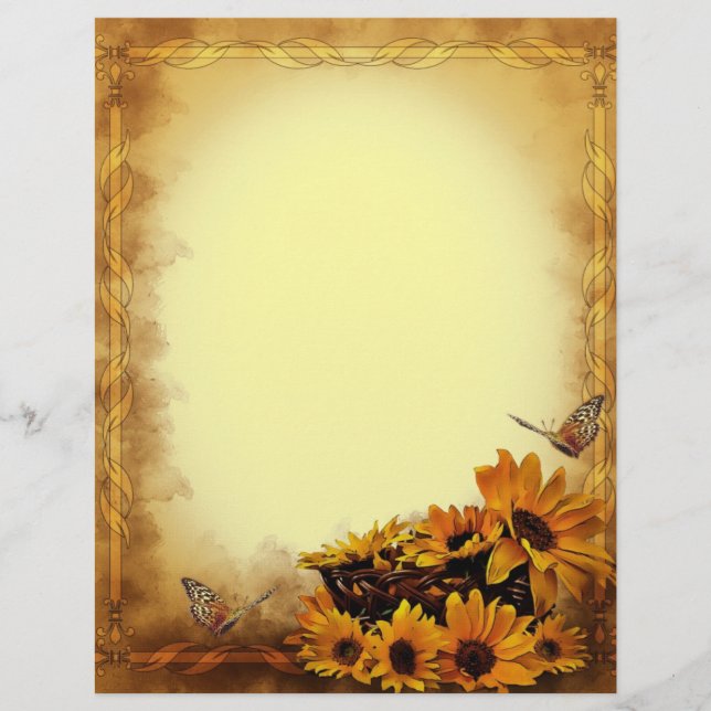 Papillons et tournesols stationnaires (Devant)