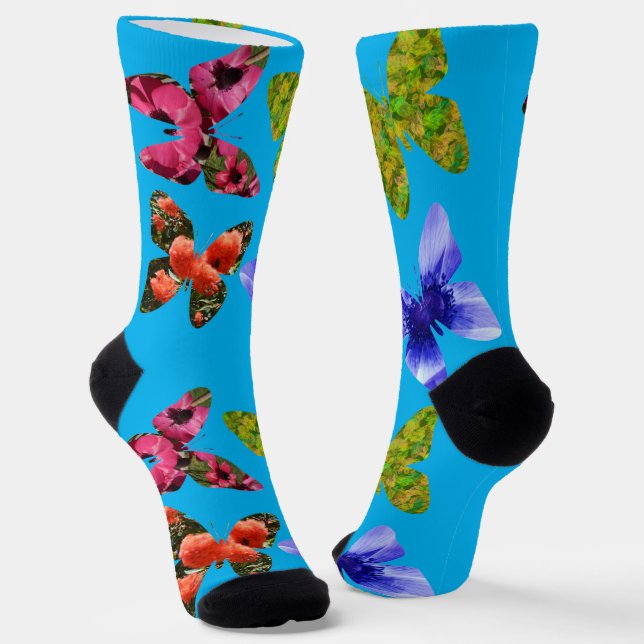 Papillons Fabriqués À Partir De Fleurs, Chaussette (Angulaire)