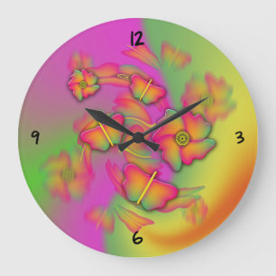 Papillons & Fleurs Grande Horloge