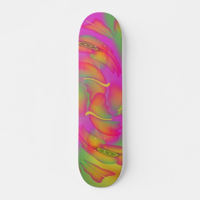 Papillons & Fleurs Skateboard Deck (Devant)