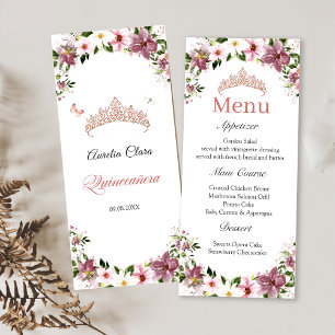 Papillons floraux Quinceañera Menu