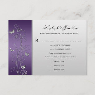 Papillons floraux vintages d'argent violet RSVP