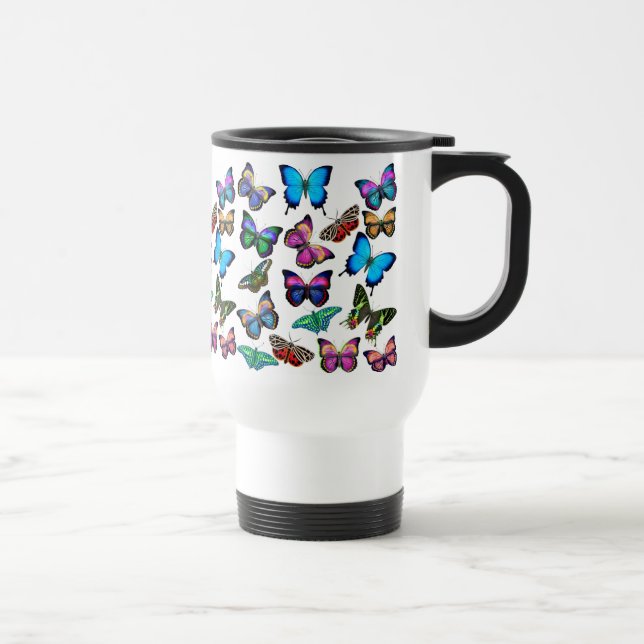 Papillons flottant par la tasse de voyage (Droite)
