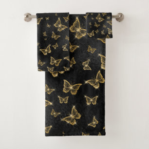 Papillons glamés à étincelles d'or