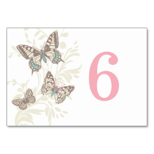 Papillons graphiques crème rose mariage carte