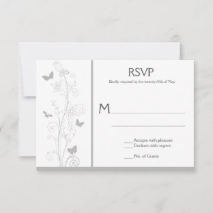 Papillons gris pâle Fils floraux ornés RSVP