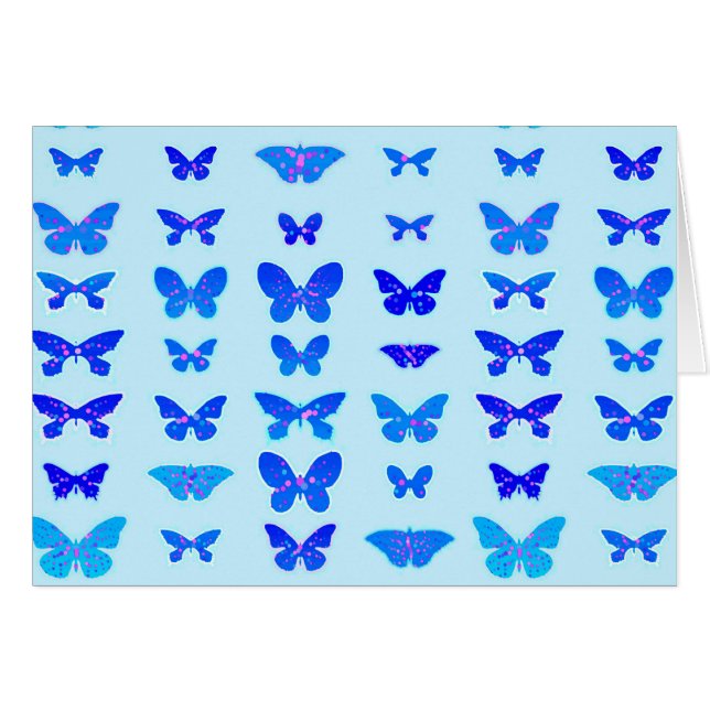 Papillons, indigo, arrière - plan bleu ciel (Devant Horizontal)