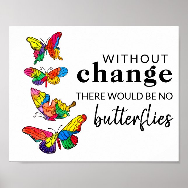 Papillons Inspirational Citation Poster 10" x 8" (Devant)