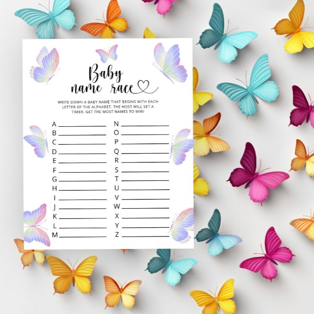 Papillons - Jeu de course de prénoms pour bébé (Créateur téléchargé)