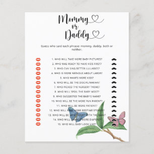 Papillons - jeu pour baby shower « maman ou papa »