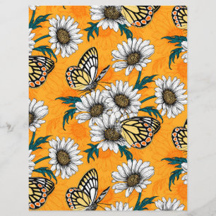 Papillons Jézabel et fleurs marguerites