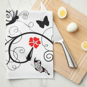 Papillons Lineart Américain MoJo Serviette de cuis
