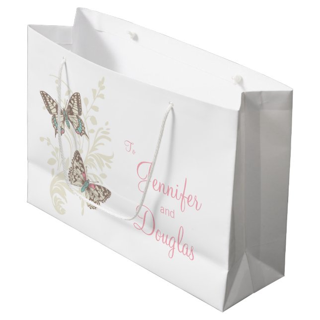 Papillons mariage marié et marié sac cadeau (Devant Angle)