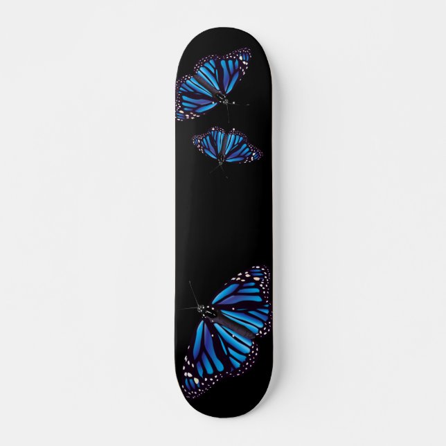 Papillons Monarque Bleu Skateboard (Devant)