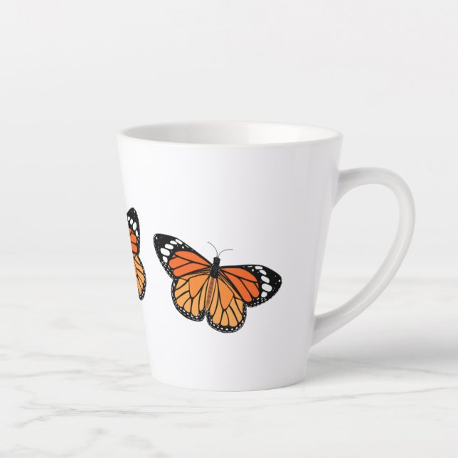 Papillons Monarque Latte Mug (Droite)