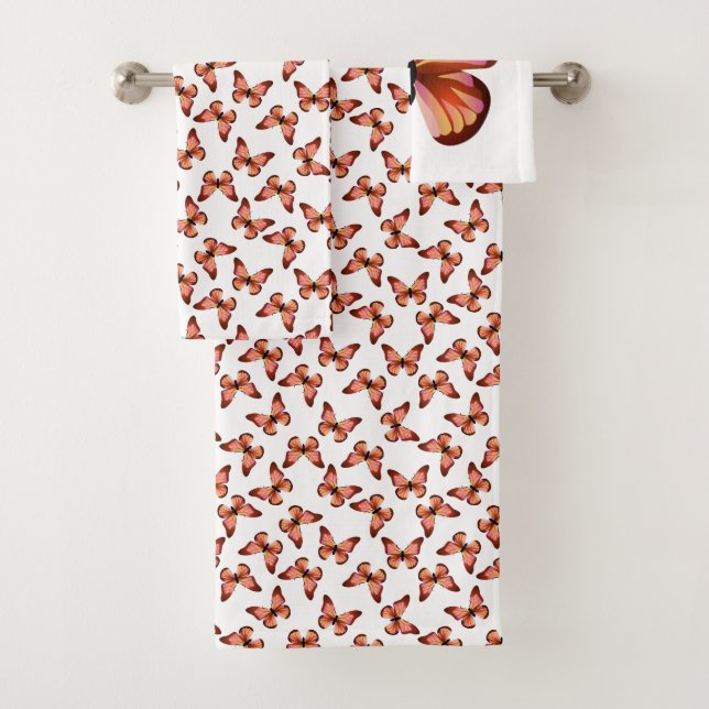 Papillons Motif orange rose noir (En situation)