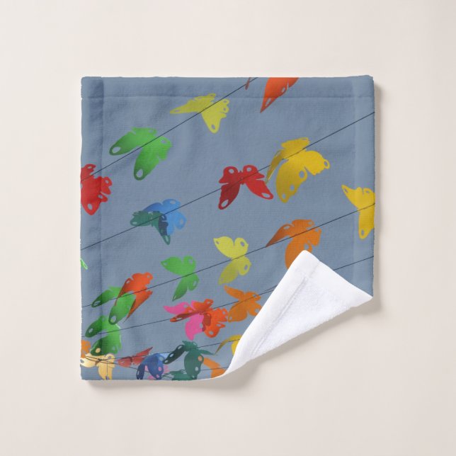 papillons multicolores (Gant de toilette)