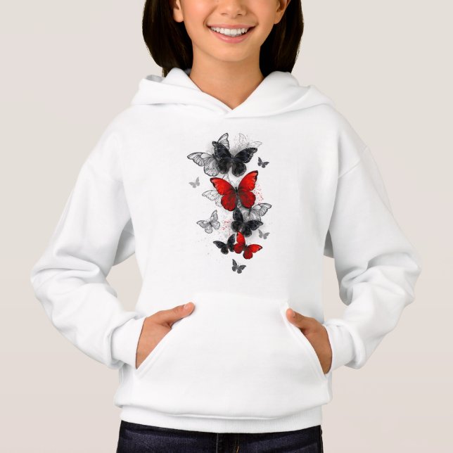 Papillons noirs et rouges volants (Devant)