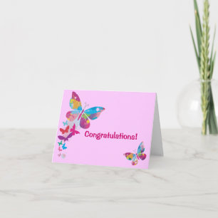 Papillons Nouvelle carte fille bébé