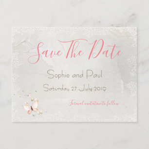 Papillons Pastel Design Enregistrer La Date Cartes
