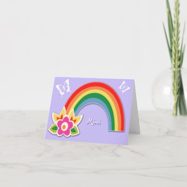 Papillons personnalisés et cartes Rainbow Note (Devant)