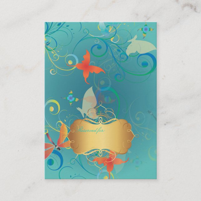 Papillons PixDezines+Dragonflies, cartes de place (Devant)