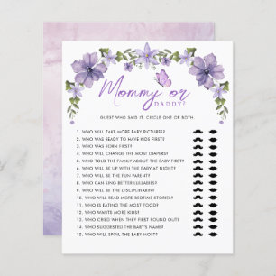 Papillons pourpres Aquarelle maman ou papa jeu