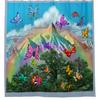 Papillons rideau de douche