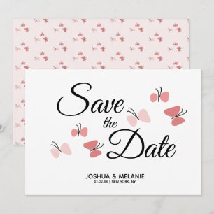 Papillons romantiques roses, Enregistrez les dates