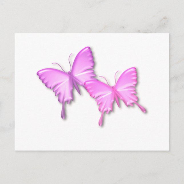 Papillons rose Design Carte postale (Devant)