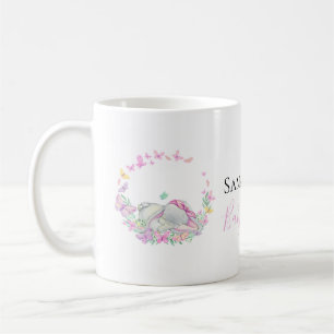 papillons rose éléphant Café Mug