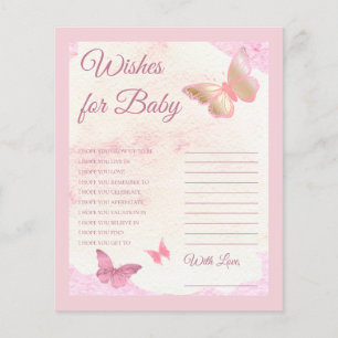 Papillons roses Baby showers Voeux pour bébé