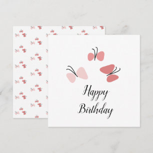 Papillons roses flottants Joyeux Anniversaire