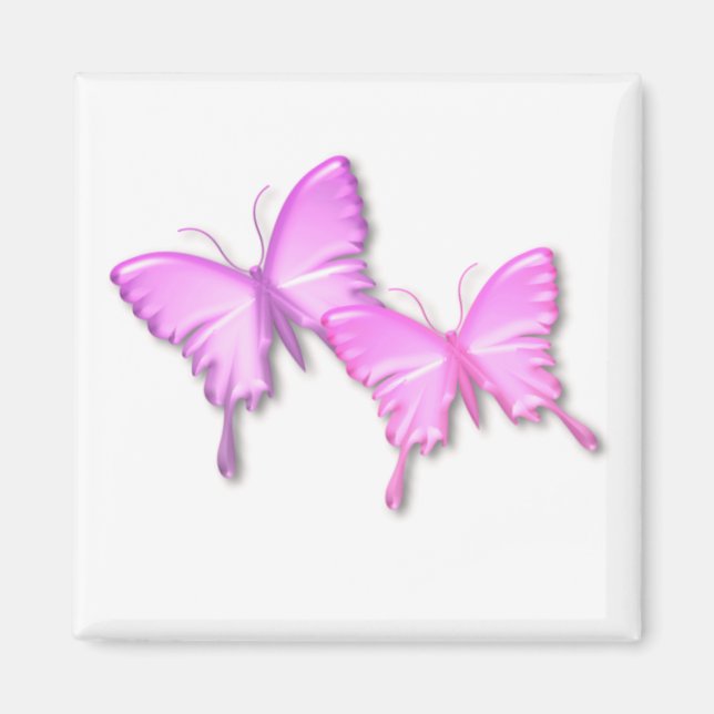 Papillons roses Magnet de design (Devant)