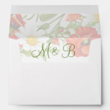 Papillons rouges Marguerites jaunes blancs Fleur W