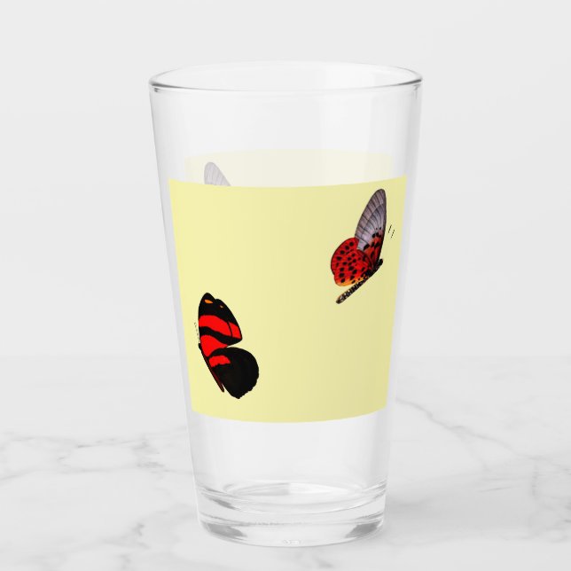 Papillons rouges Verre à boire (Devant)