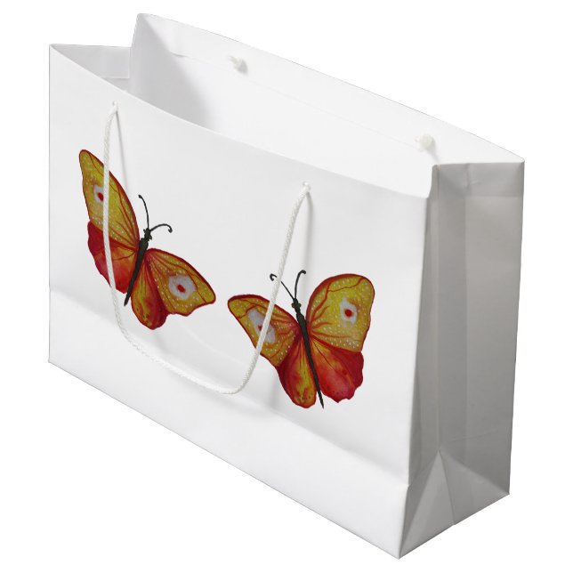 Papillons - Sac cadeau personnalisé - Grand, brill (Devant Angle)