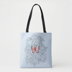 Papillons Sac fourre-tout avec Roses - Choisir la 