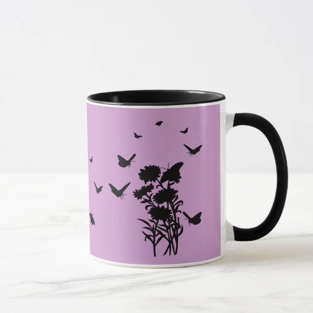 Papillons Silhouette Mug (Droite)