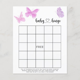 Papillons Simples - Jeu de bingo pour baby shower