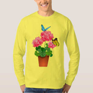 Papillons sur T-shirt Fleurs
