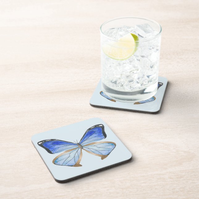 Papillons sur un ensemble de Dessous de verre (B) (Côté Droit)