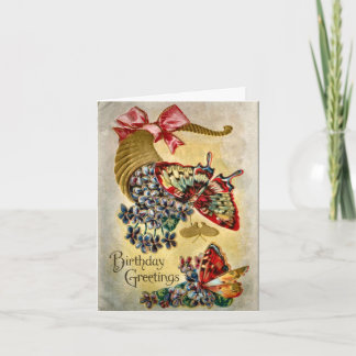 Papillons vintages Violettes Carte d'anniversaire 