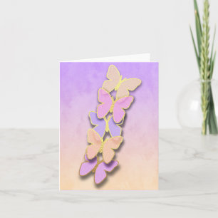 Papillons violets et orange cartes de remerciement