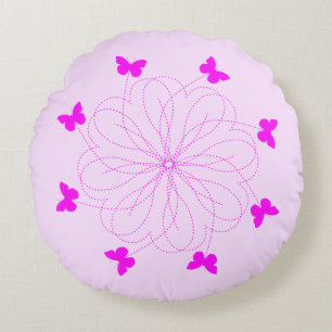 Papillons volants Coussin rond